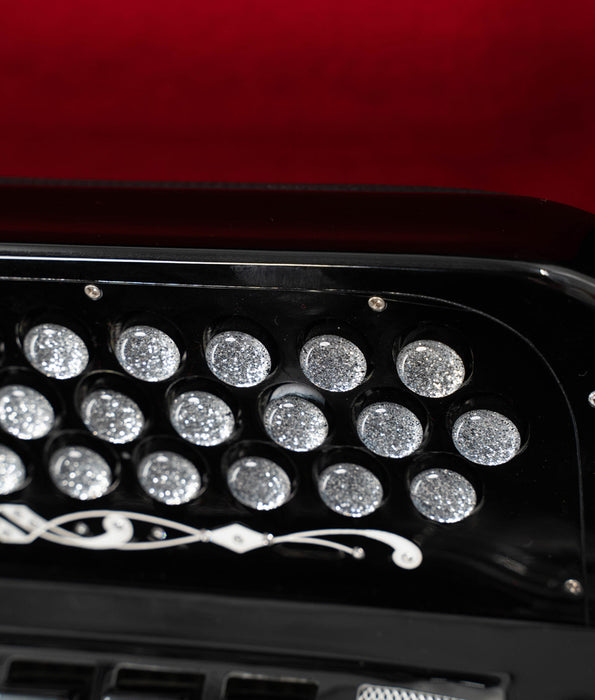 Pre-Owned Hohner Anacleto Rey Aguila Two-Tone FBE/GCF Compact Accordion - Black | Used