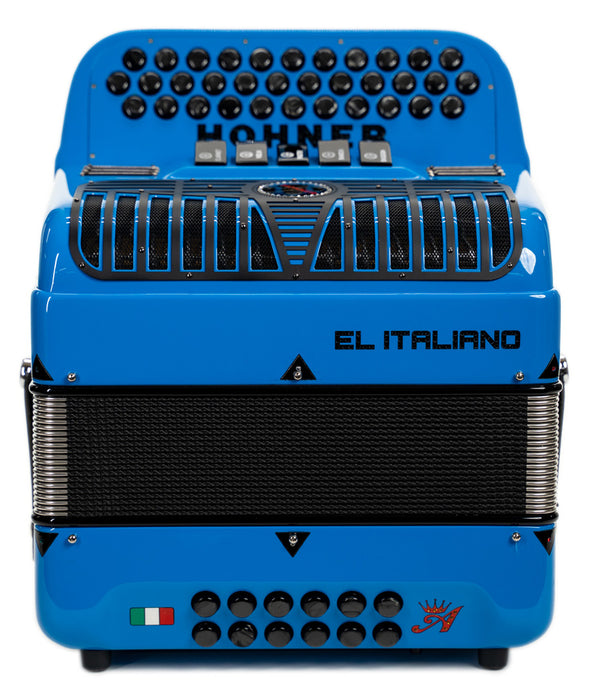 Hohner Anacleto El Italiano III 5 Switch Compact GCF Accordion - Blue