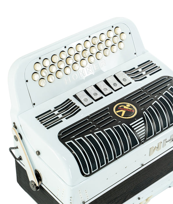 Hohner Anacleto WH-II White Hawk II 5-Switch EAD Accordion - Matte White | New