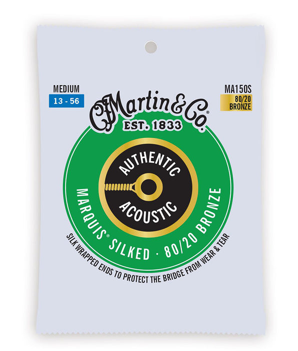 Martin MA150S Authentic Acoustic Marquis Silked 80/20 Medium 13-56 Guitar Strings