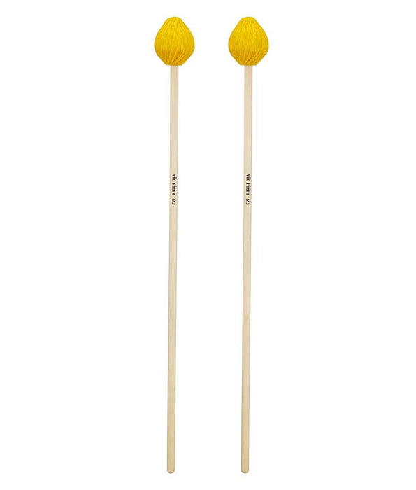 Pre Owned Vic Firth M3 America Custom Yellow Yarn Medium Keyboard Mallets | Used