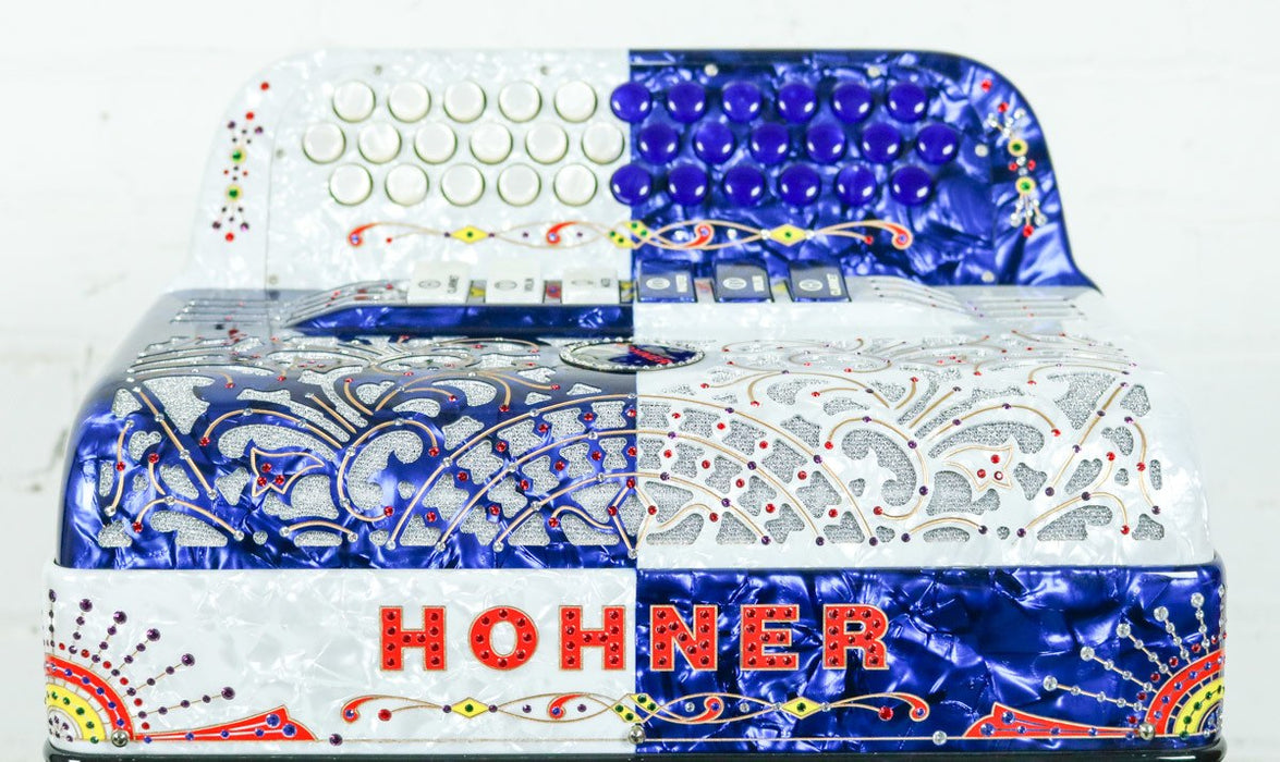 Hohner Anacleto Rey Del Norte TT G/E Accordion Compact Blue & White