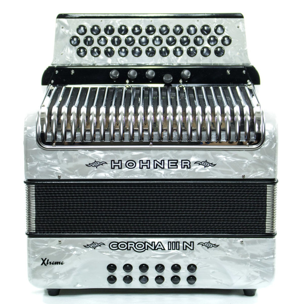 Hohner Corona III N Xtreme FBbEb Accordion - WhiteAlamo Music