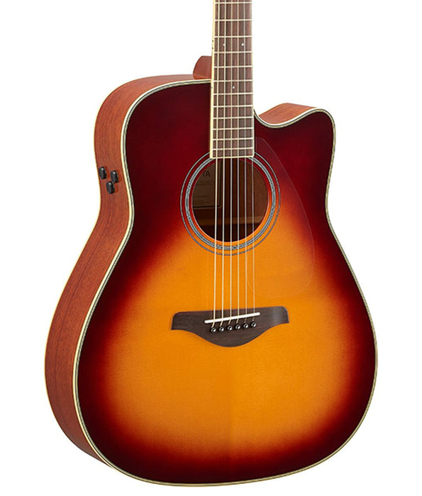Pre-Owned Yamaha FGC-TA FG Cutaway TransAcoustic Acoustic-Electric Guitar, Brown Sunburst