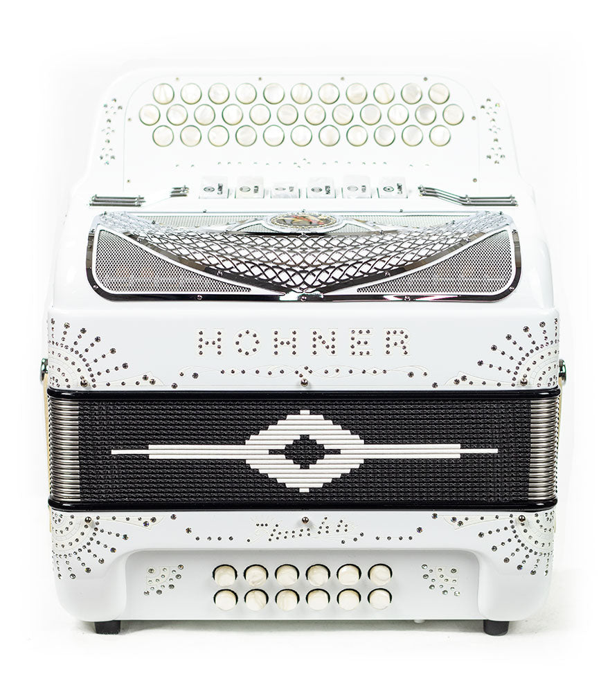 Hohner Anacleto Norteno Two Tone Compact FBE/EAD Accordion - White