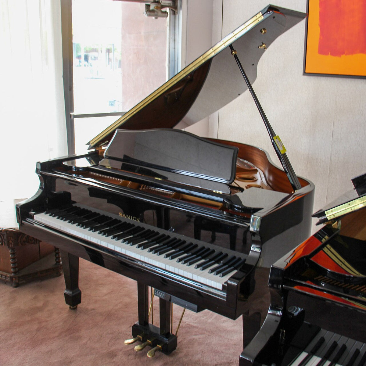 Samick SIG-50DPD Baby Grand w/ PianoDisc PLAYER | Polished Ebony