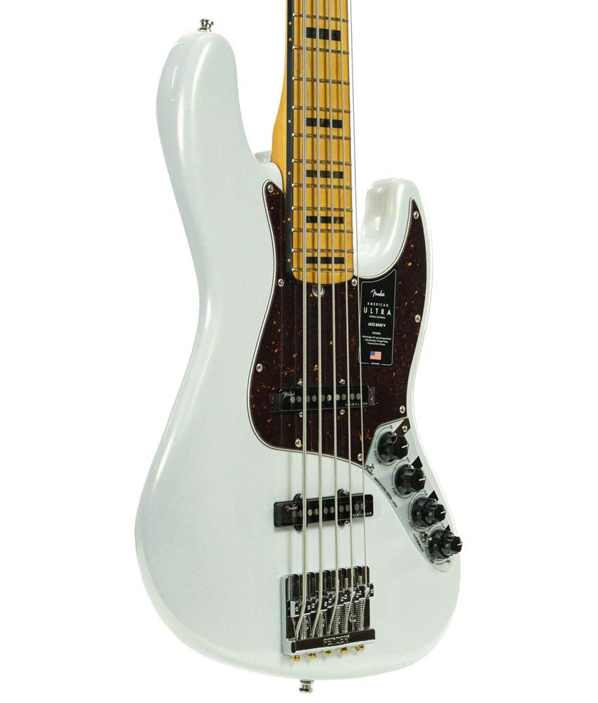 Fender American Ultra Jazz Bass V, Maple Fingerboard - Arctic