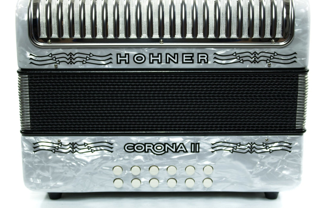 Pre-Owned Hohner Corona II GCF Accordion White