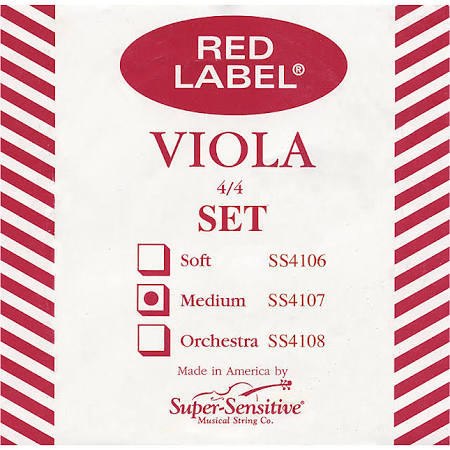 Super Sensitive Red Label 15"-16" Viola Strings Set Medium Gauge