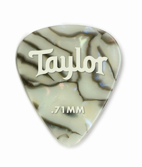 Taylor Celluloid 351 Picks (Medium) .71mm, 12-Pack - Abalone