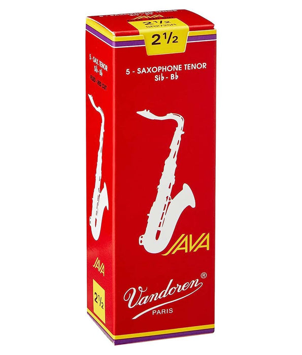 Java Red Saxophone Reeds Vandoren Java Red #2.5 Tenor Saxophone Reeds - 5 Packalamomusiccenter ...