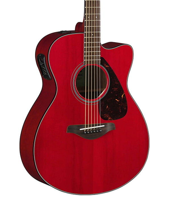 Yamaha FSX800CRR Small Body Solid Top Acoustic-Electric Guitar - Ruby Red