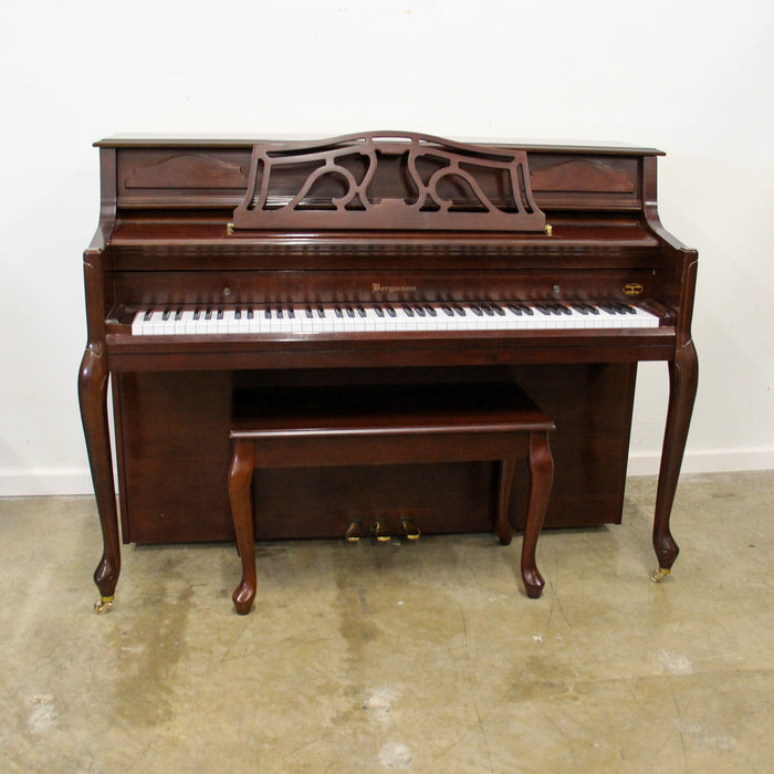 Bergmann by Young Chang Queen Anne Dark Cherry Upright Piano