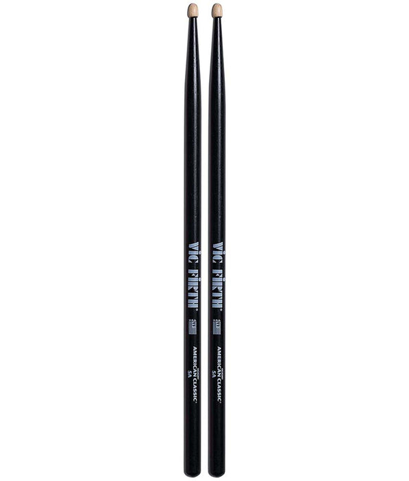 Vic Firth 5A Wood Tip Drumsticks - Black | New