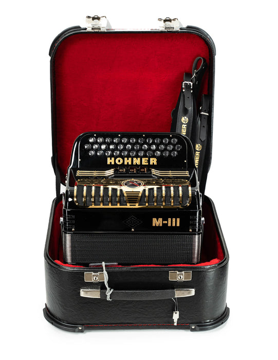 Hohner Anacleto MARK III 3 Switch F Key Compact Accordion - Black | Used