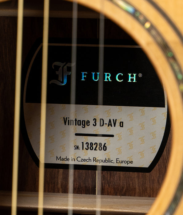 Furch Vintage 3 D-AVa Adirondack Spruce / Mexican Granadillo Acoustic Guitar | New