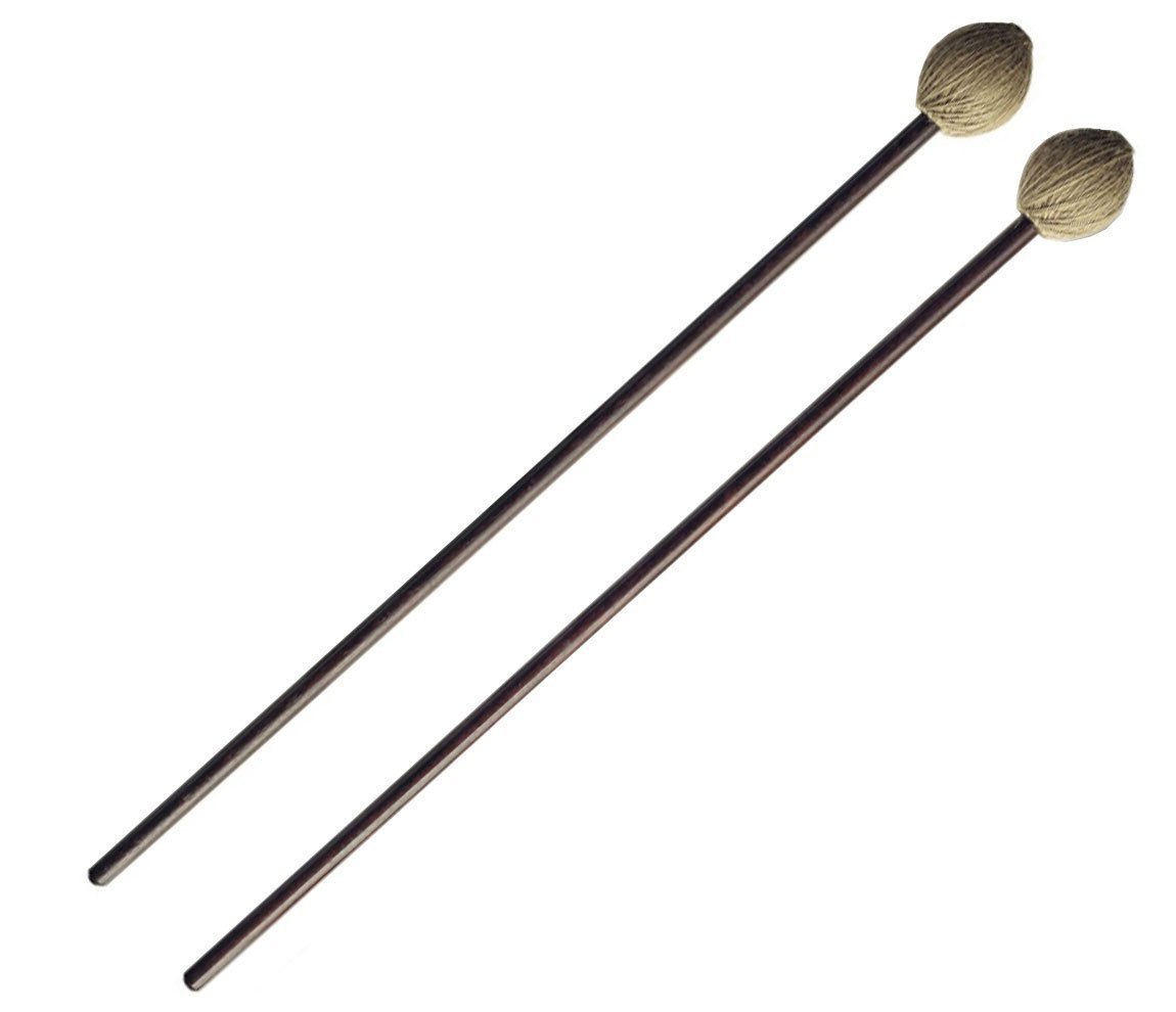 Stagg SMM-WM Marimba Mallets - Medium Hardness Wool Yarn Mallets, 16 Inch Maple Shaft