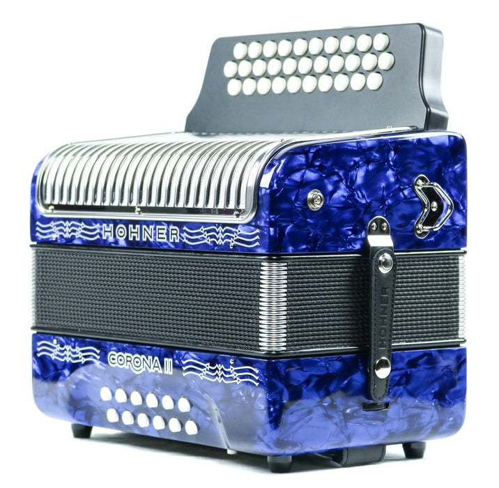 Hohner Corona II 3500 GCF Button Accordion - Dark Blue