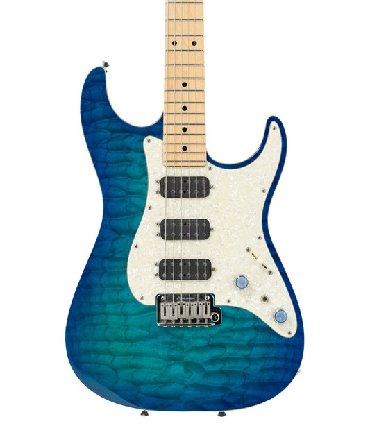Pre-Owned Tom Anderson Drop Top HHH Electric Guitar - Deep Bora Bora Blue | Used