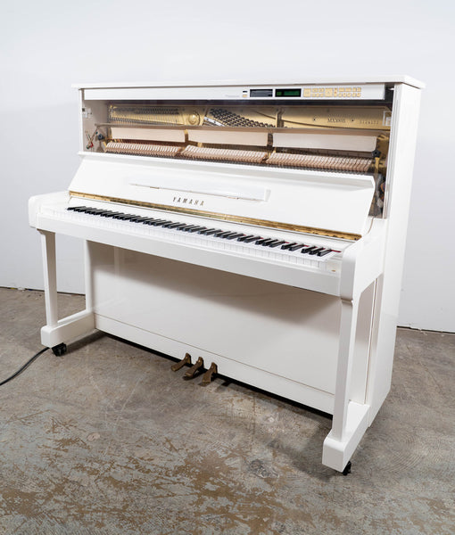 1992 Yamaha MX100B Disklavier Upright Piano | Polished White