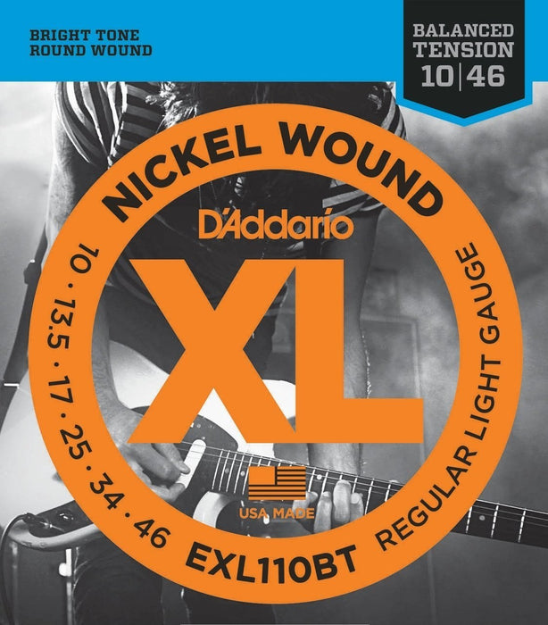 D'Addario EXL110BT Nickel Wound, Balanced Tension Regular Light, 10-46 Electric Strings
