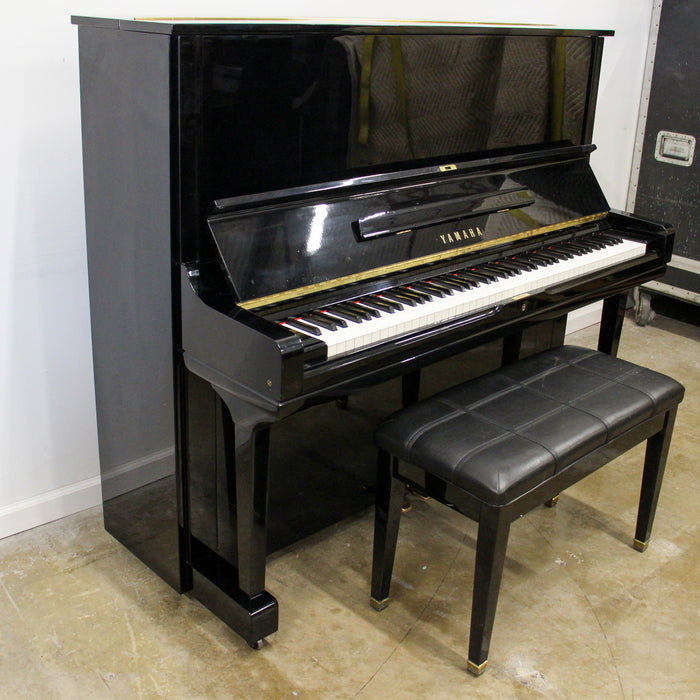 U3H 51" Polished Ebony Studio Piano with bench