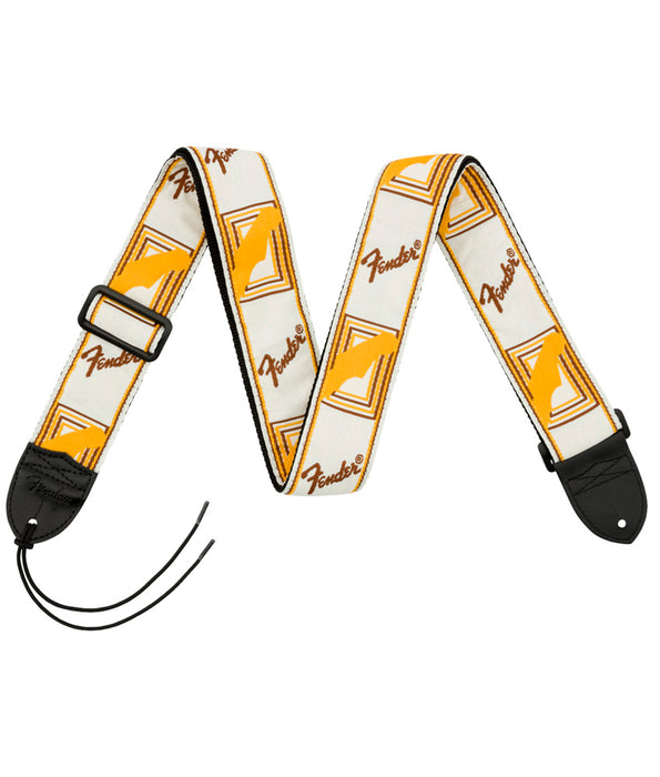 Fender Monogrammed Guitar Strap - White/Brown/Yellow | New