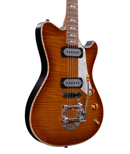 Powers Electric A-Type Select Electric Guitar - Maple Sweet Tea Orange | New