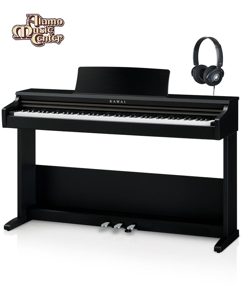 Kawai KDP75 Digital Home Black Piano Bundle w/ Headphones