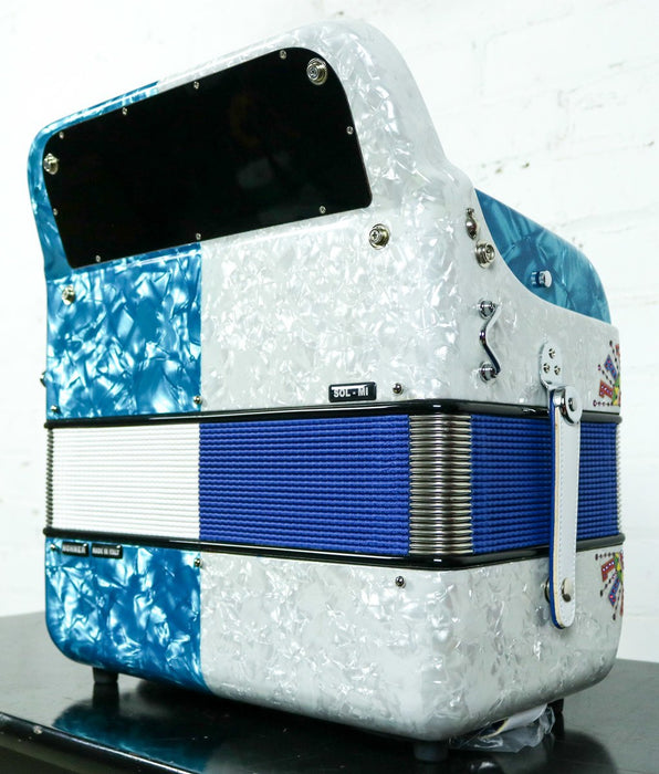 Hohner Anacleto Rey Del Norte TT G/E Accordion Compact White & Blue