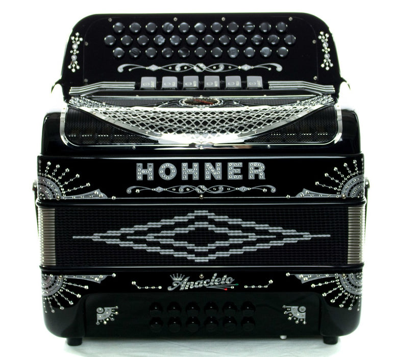 Hohner Anacleto Rey Del Norte TT FBbEb/EAD Accordion Black/Silver Hardware