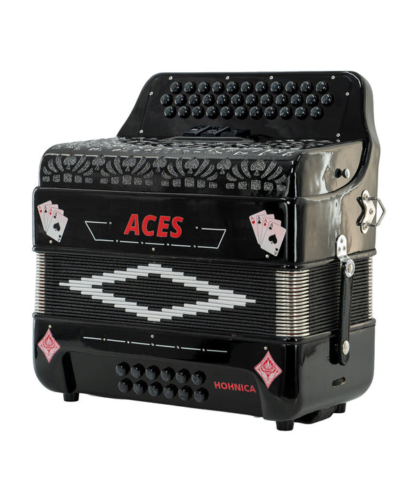 Pre-Owned Hohnica Aces II GCF 3 Register Accordion - Black | Used