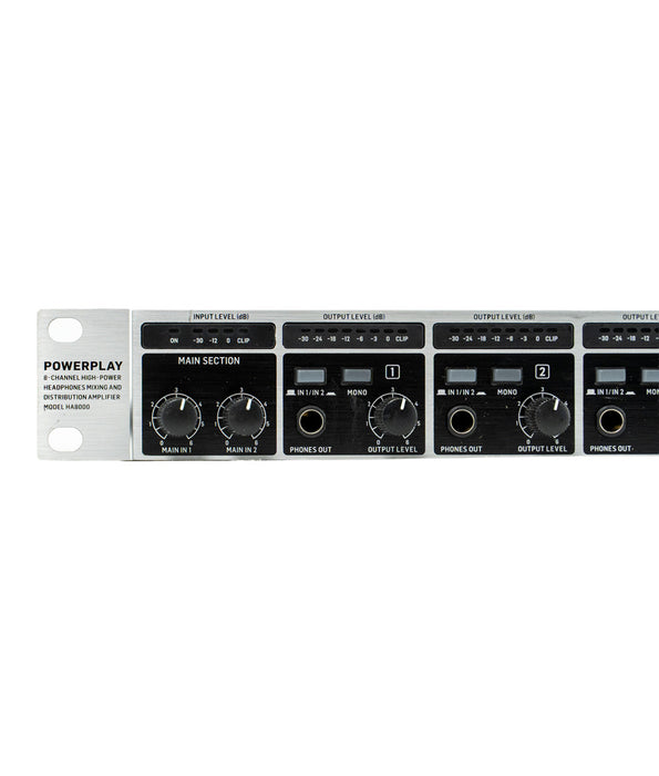 Pre-Owned Behringer Powerplay HA8000 V2 8-Channel Headphone Mixing & Distribution Amplifier | Used