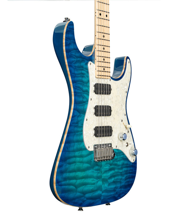 Pre-Owned Tom Anderson Drop Top HHH Electric Guitar - Deep Bora Bora Blue | Used
