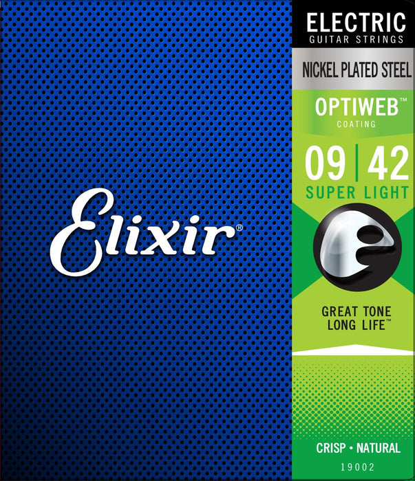 Elixir 19002 Electric Nickel Plated Steel Strings with OPTIWEB Coating