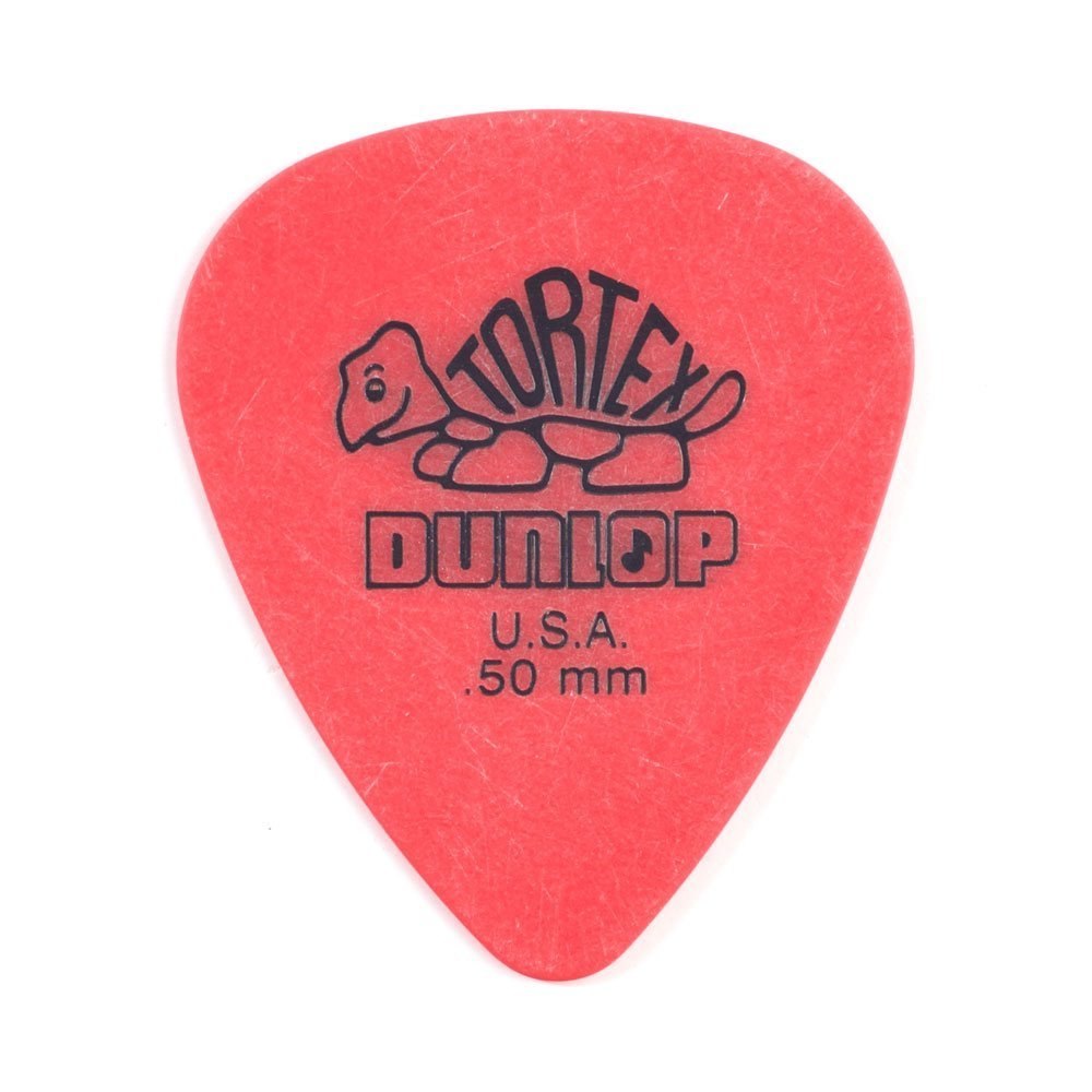 Dunlop 418P050 Tortex Standard .50mm Red Guitar Picks - 12