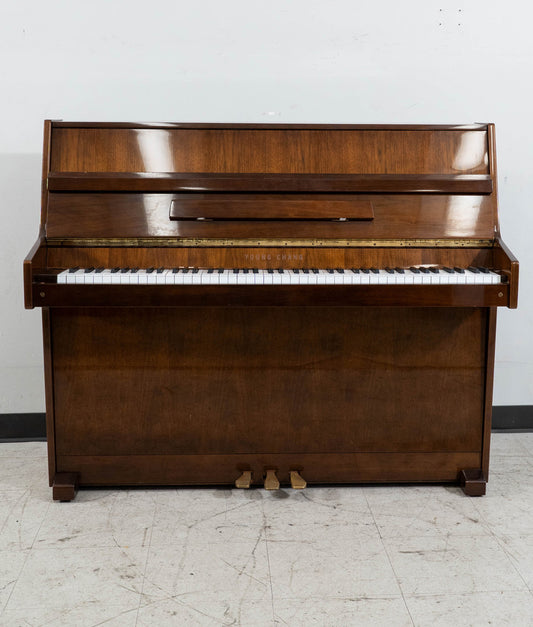 Young Chang E101 Upright Piano (1988)  | Polished Mahogany | Serial No. 1326717 | Used