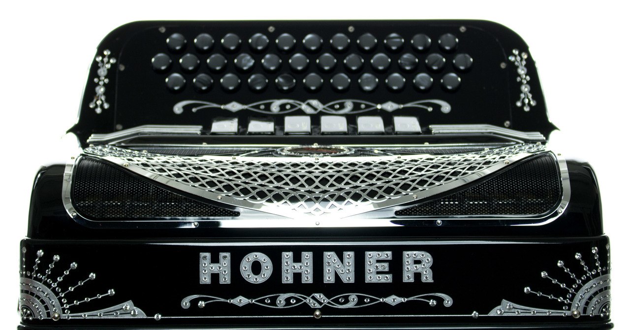 Hohner Anacleto Rey Del Norte TT FBbEb/EAD Accordion Black/Silver Hardware