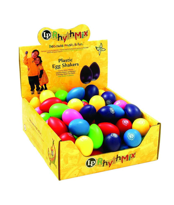 Latin Percussion Rhythmix Plastic Egg Shakers, Assorted Colors - 48 Count