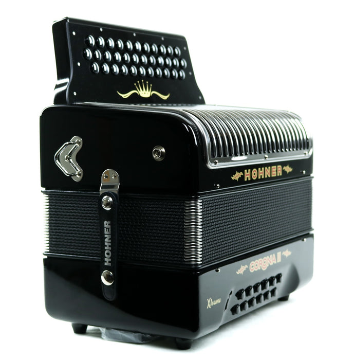 Hohner Corona II Xtreme FBbEb Button Accordion - Black