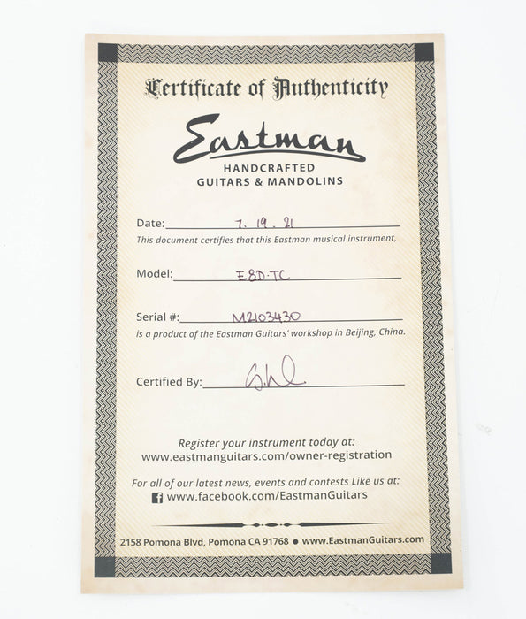 Pre-Owned Eastman E8D-TC Spruce/Rosewood Acoustic-Electric Guitar w/ LR Baggs | Used