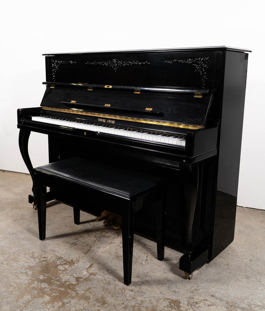 Young Chang E118 Upright Piano | Polished Ebony | 45" | Used