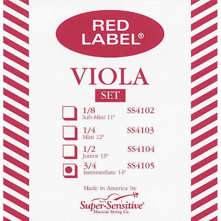 Super Sensitive Red Label Viola String Set - 14"