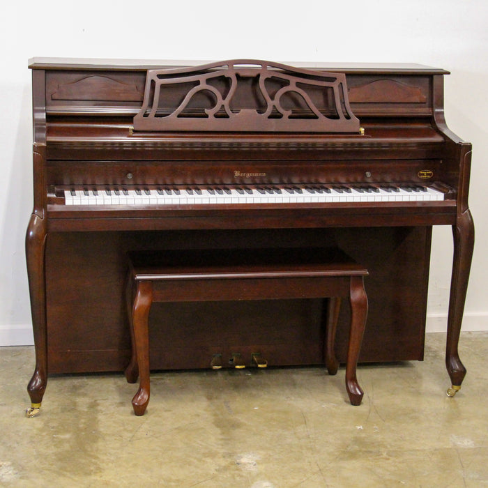 Bergmann by Young Chang Queen Anne Dark Cherry Upright Piano