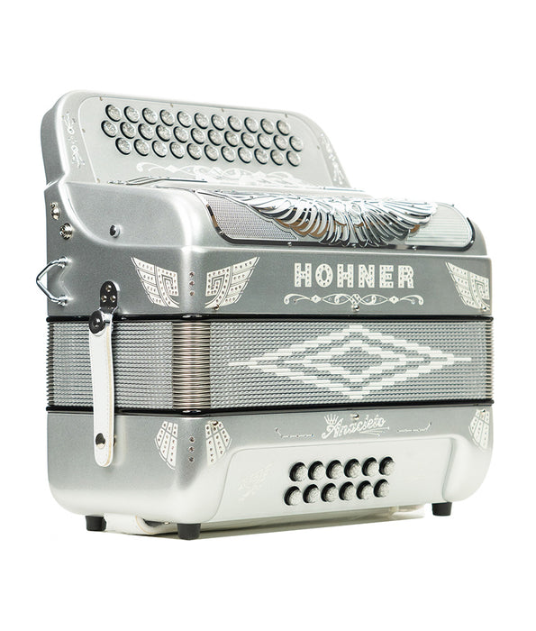 Hohner Anacleto Rey Aguila III L FBbEb Accordion - Silver Chrome