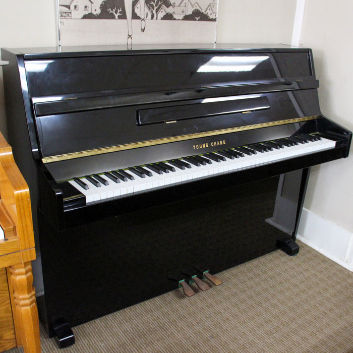 Young Chang U-107 Polished Ebony Console Piano | Used