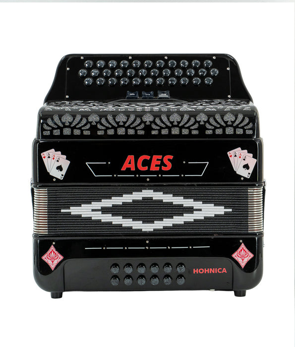 Pre-Owned Hohnica Aces II GCF 3 Register Accordion - Black | Used