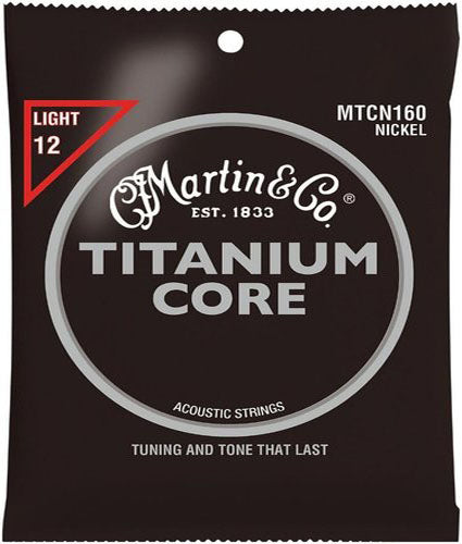Martin Titanium Core Acoustic Guitar Strings Nickel Wrap Light Tension