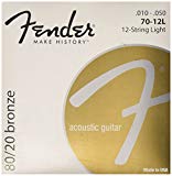Fender 80/20 Bronze Acoustic Guitar Strings, Light