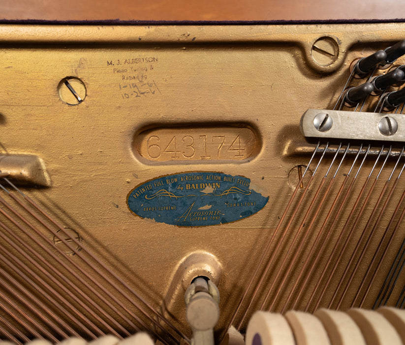 Baldwin Acrosonic Upright Piano | Satin Oak | Serial No. 643174 | Used